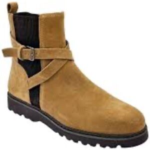 DONALD PLINER NEW captain leather & suede bootie -caramel -9.5